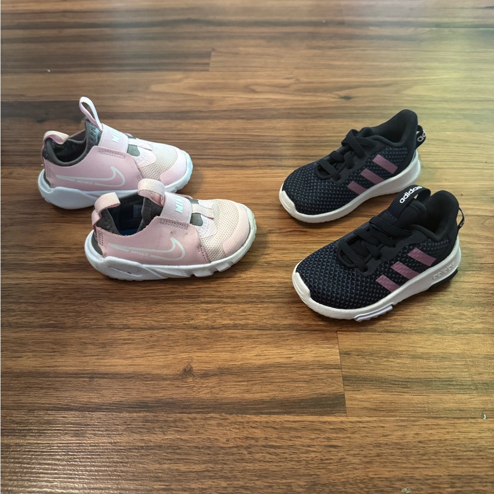 Nike and Adidas Kids Shoes Set - Pink and Black
